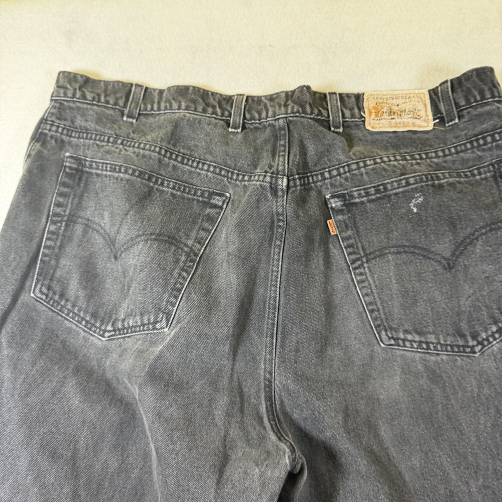 Levi Strauss Signature 545 Loose Fit Black Jeans Mens 44x32 Faded Denim Pants